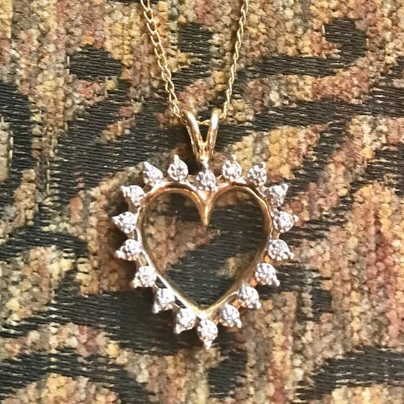 14K diamonds pendant /vintage - Picture 3 of 9